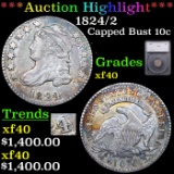 ***Auction Highlight*** 1824/2 Capped Bust Dime 10c Graded xf40 By SEGS (fc)