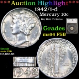 ***Auction Highlight*** 1942/1-d Mercury Dime 10c Graded ms64 FSB By SEGS (fc)