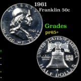Proof 1961 Franklin Half Dollar 50c Grades GEM+ Proof