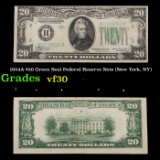 1934A $20 Green Seal Federal Reserve Note (New York, NY) Grades vf++