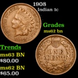 1908 Indian Cent 1c Grades Select Unc BN