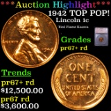 Proof ***Auction Highlight*** 1942 Lincoln Cent TOP POP! 1c Graded pr67+ rd By SEGS (fc)