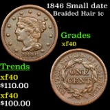 1846 Braided Hair Large Cent Small date 1c Grades xf