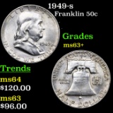 1949-s Franklin Half Dollar 50c Grades Select+ Unc