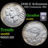 1938-d Arkansas Old Commem Half Dollar 50c Graded ms66 BY SEGS (fc)