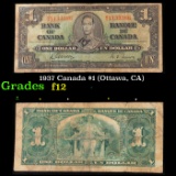 1937 Canada $1 (Ottawa, CA) Grades f, fine
