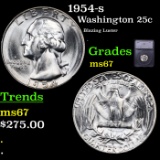 1954-s Washington Quarter 25c Graded ms67 By SEGS