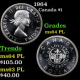 1964 Canada Dollar $1 Grades Choice Unc PL