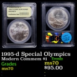 1995-d Special Olympics Modern Commem Dollar $1 Graded ms70, Perfection BY USCG