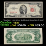 *Star Note* 1953 $2 Red Seal United States Note Fr-1509* Grades vf+