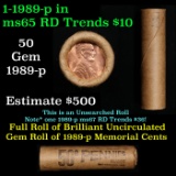 Lincoln 1c roll, 1989-p Date 50 pcs in  Brinks Wrapper.