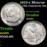 1923-s Monroe Old Commem Half Dollar 50c Grades GEM Unc