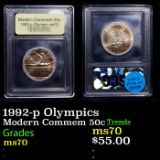 1992-p Olympics Modern Commem Half Dollar 50c Graded ms70, Perfection BY USCG