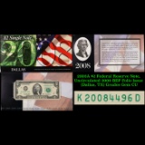 2003A $2 Federal Reserve Note, Uncirculated 2008 BEP Folio Issue (Dallas, TX) Grades Gem CU