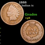 1888 Indian Cent 1c Grades vg, very good