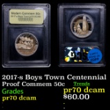 Proof 2017-s Boys Town Centennial Modern Commem Half Dollar 50c Graded GEM++ Proof Deep Cameo BY USC