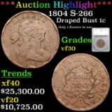 ***Auction Highlight*** 1804 Draped Bust Large Cent S-266 1c Graded vf30 By SEGS (fc)