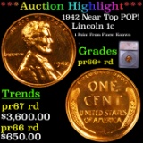 Proof ***Auction Highlight*** 1942 Lincoln Cent Near Top POP! 1c Graded pr66+ rd By SEGS (fc)