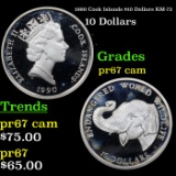 Proof 1990 Cook Islands $10 Dollars KM-72 Grades GEM++ Proof Cameo