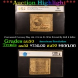 PCGS Continental Currency May 9th, 1776 $6, Fr-CC36, Printed By Hall & Sellers Graded au50 By PCGS