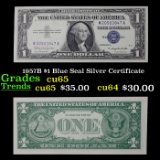 1957B $1 Blue Seal Silver Certificate Grades Gem CU