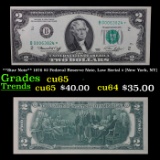 **Star Note** 1976 $2 Federal Reserve Note, Low Serial # (New York, NY) Grades Gem CU