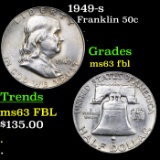 1949-s Franklin Half Dollar 50c Grades Select Unc FBL
