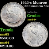 1923-s Monroe Old Commem Half Dollar 50c Grades Choice+ Unc