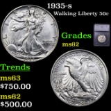 1935-s Walking Liberty Half Dollar 50c Graded ms62 By SEGS