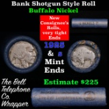 Buffalo Nickel Shotgun Roll in Old Bank Style 'Bell Telephone'  Wrapper 1925 & S Mint Ends.