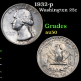 1932-p Washington Quarter 25c Grades AU, Almost Unc