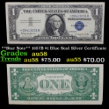 **Star Note** 1957B $1 Blue Seal Silver Certificate Grades Choice AU/BU Slider