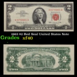 1963 $2 Red Seal United States Note Grades xf