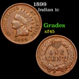 1899 Indian Cent 1c Grades xf+