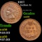 1907 Indian Cent 1c Grades Choice AU/BU Slider