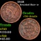 1848 Braided Hair Large Cent 1c Grades VF Details