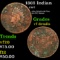 1863 Indian Civil War Token 1c Grades vf details