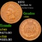 1872 Indian Cent 1c Grades vf++