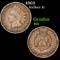 1863 Indian Cent 1c Grades f+