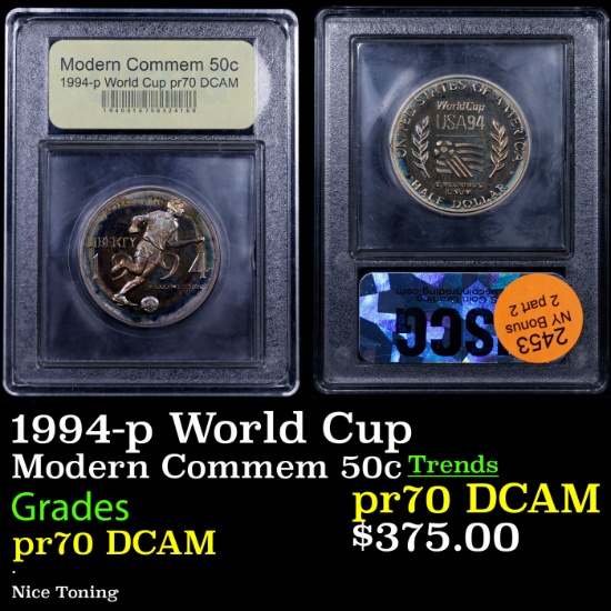 1994-p World Cup Modern Commem Half Dollar 50c Graded ms70, Perfection By USCG.