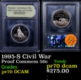 Proof 1995-S Civil War Modern Commem Half Dollar 50c Graded GEM++ Proof Deep Cameo By USCG