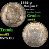 1881-p Morgan Dollar $1 Grades GEM Unc