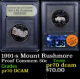 Proof 1991-s Mount Rushmore Modern Commem Half Dollar 50c Graded GEM++ Proof Deep Cameo By USCG