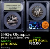 Proof 1992-s Olympics Modern Commem Half Dollar 50c Graded GEM++ Proof Deep Cameo By USCG