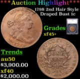 ***Auction Highlight*** 1798 2nd Hair Style Draped Bust Large Cent 1c Graded xf45+ By SEGS (fc)