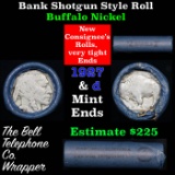 Buffalo Nickel Shotgun Roll in Old Bank Style 'Bell Telephone'  Wrapper 1927 & D Mint Ends.