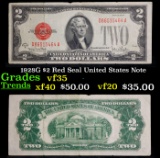 1928G $2 Red Seal United States Note Grades vf++