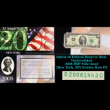 2003A $2 Federal Reserve Note, Uncirculated 2008 BEP Folio Issue (New York, NY) Grades Gem CU