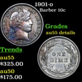 1901-o Barber Dime 10c Grades AU Details