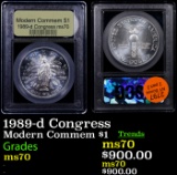 1989-d Congress Modern Commem Dollar $1 Graded ms70, Perfection By USCG